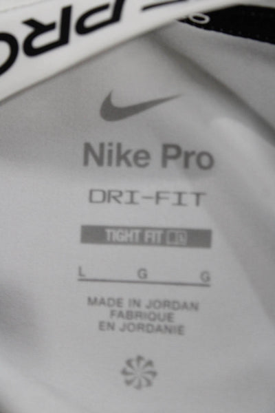 Nike Womens Basic White T Shirt Crew Neck Short Sleeve Polyester Size L