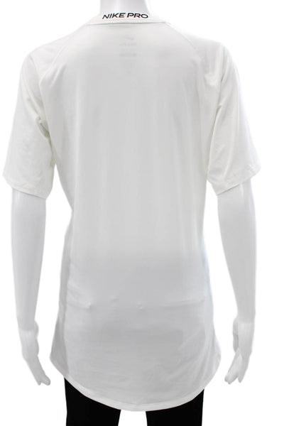 Nike Unisex Adults Basic White Polyester Crew Neck Short Sleeve T-Shirt Size L
