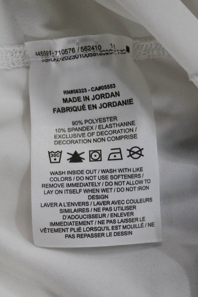 Nike Unisex Adults Basic White Polyester Crew Neck Short Sleeve T-Shirt Size L