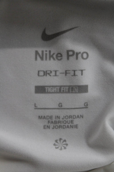 Nike Unisex Adults Basic White Polyester Crew Neck Short Sleeve T-Shirt Size L