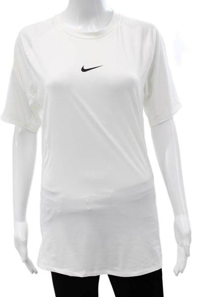 Nike Unisex Adults White Basic T-Shirt Crew Neck Short Sleeve Polyester Size L