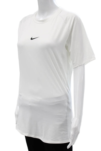 Nike Unisex Adults White Basic T-Shirt Crew Neck Short Sleeve Polyester Size L
