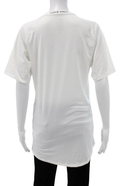 Nike Unisex Adults White Basic T-Shirt Crew Neck Short Sleeve Polyester Size L