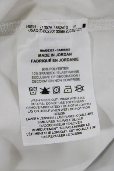 Nike Unisex Adults White Basic T-Shirt Crew Neck Short Sleeve Polyester Size L