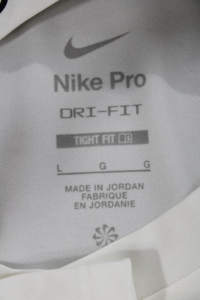 Nike Unisex Adults White Basic T-Shirt Crew Neck Short Sleeve Polyester Size L