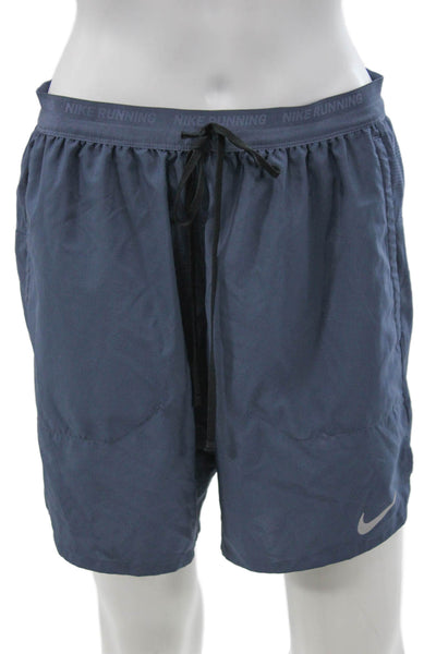 Nike Mens Athletic Blue Polyester Drawstring Shorts Size M
