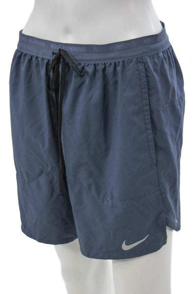 Nike Mens Athletic Blue Polyester Drawstring Shorts Size M