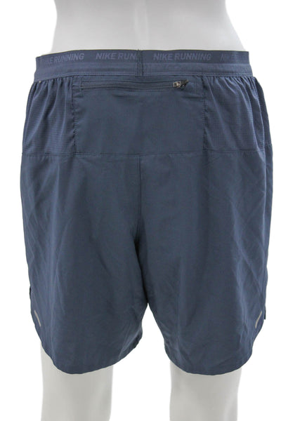 Nike Mens Athletic Blue Polyester Drawstring Shorts Size M