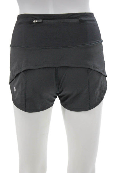 Lululemon Womens Athletic Nylon Zip Shorts Black Size 2