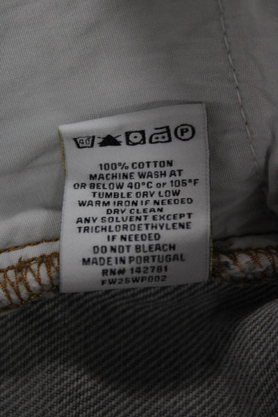Aime Leon Dore Mens Straight Jeans Gray High Rise Button Cotton Size 30