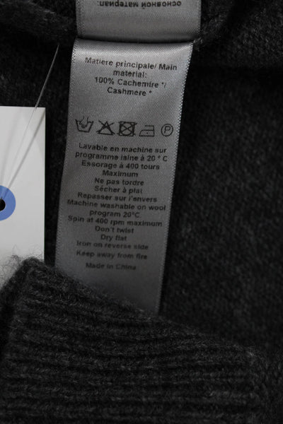 Zadig & Voltaire Women Cashmere Star V-Neck Cardigan Gray 3/4 Sleeve Size XS
