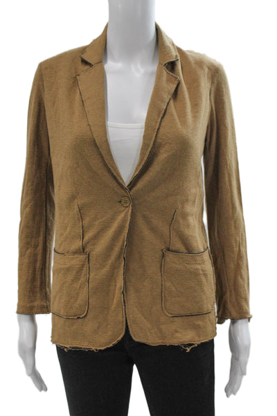 Majestic Filatures Womens Basic Jacket Brown Cotton Cashmere Size 1