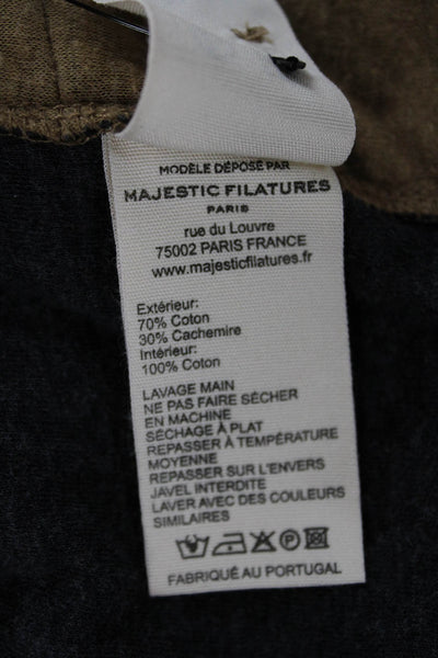 Majestic Filatures Womens Basic Jacket Brown Cotton Cashmere Size 1