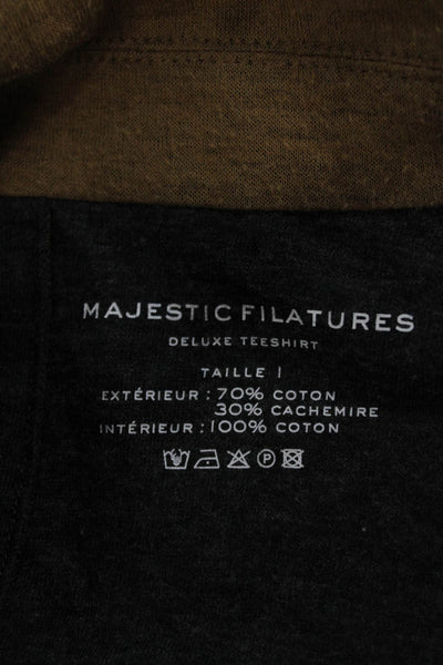 Majestic Filatures Womens Basic Jacket Brown Cotton Cashmere Size 1