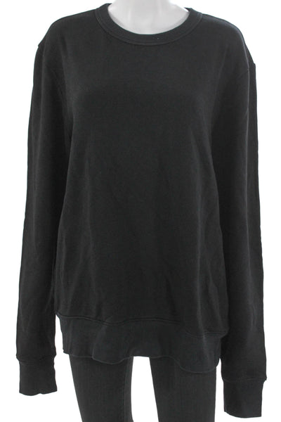 Cotton Citizen Women Pullover Sweatshirt Black Crew Neck Long Sleeve Size M