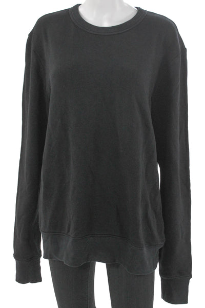 Cotton Citizen Women Pullover Sweatshirt Black Crew Neck Long Sleeve Size M