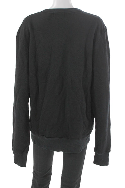 Cotton Citizen Women Pullover Sweatshirt Black Crew Neck Long Sleeve Size M
