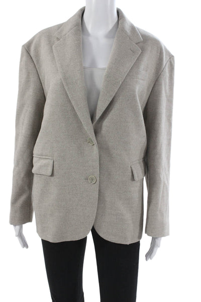 Babaton Womens Gray Solid Polyester Blazer Long Sleeve Button Fall Size 1