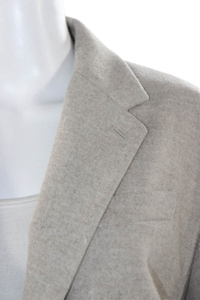 Babaton Womens Gray Solid Polyester Blazer Long Sleeve Button Fall Size 1