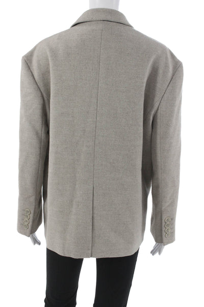 Babaton Womens Gray Solid Polyester Blazer Long Sleeve Button Fall Size 1