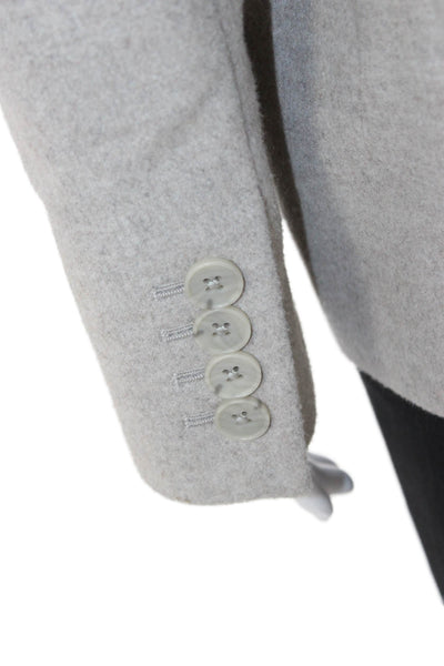 Babaton Womens Gray Solid Polyester Blazer Long Sleeve Button Fall Size 1