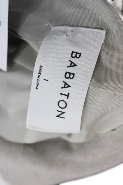 Babaton Womens Gray Solid Polyester Blazer Long Sleeve Button Fall Size 1