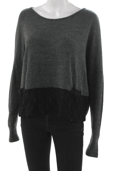 Lola & Sophie Womens Wool Blend Boat Neck Pullover Sweater Gray Size S