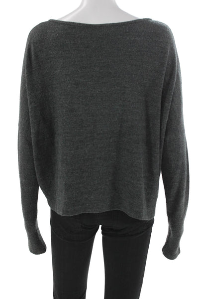 Lola & Sophie Womens Wool Blend Boat Neck Pullover Sweater Gray Size S
