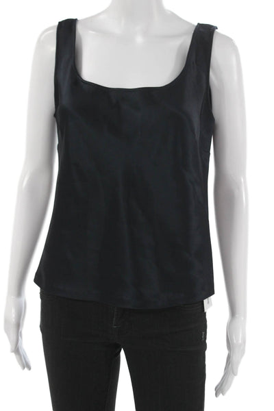 Carmen Marc Valvo Women Basic Tank Black Square Neck Sleeveless Size 6