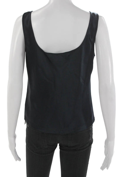 Carmen Marc Valvo Women Basic Tank Black Square Neck Sleeveless Size 6