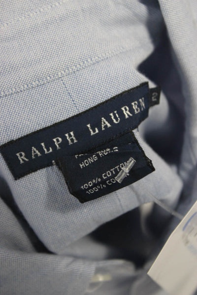 Ralph Lauren Blue Label Women Button-Up Blue Cotton Long Sleeve Size 2