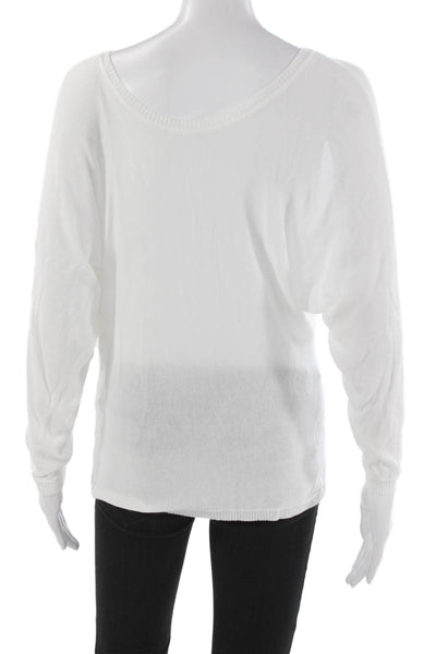 Feel The Piece Women Pullover Sweater White V Neck Long Sleeve Size One Size