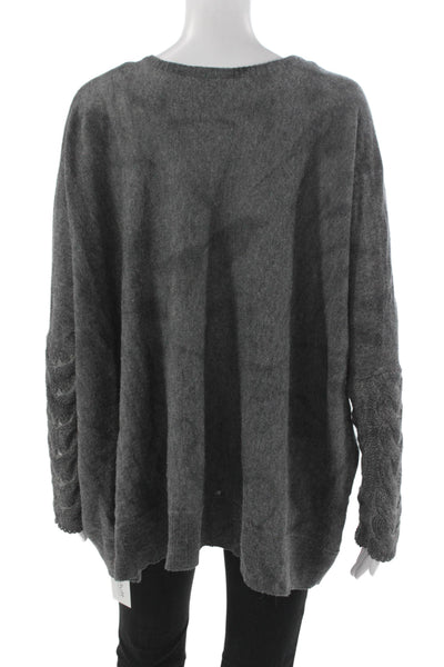 Young Fabulous & Broke Women Pullover Gray VNeck Wool Alpaca Long Sleeve Size S