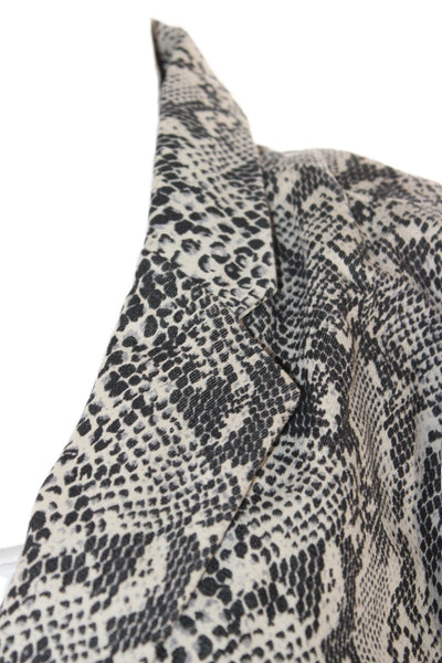 Michael Michael Kors Womens Basic Jacket Black Animal Print Size 6