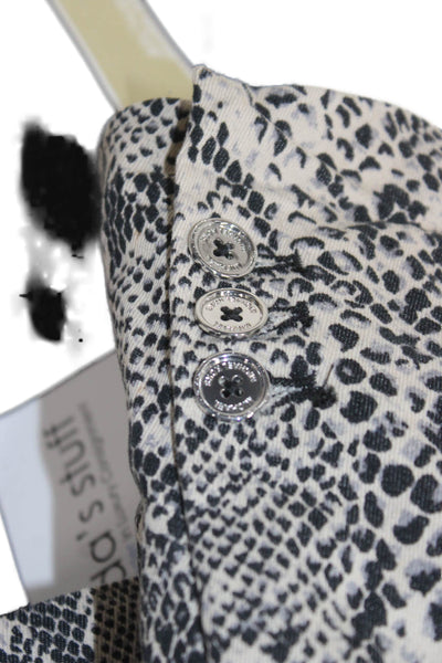 Michael Michael Kors Womens Basic Jacket Black Animal Print Size 6