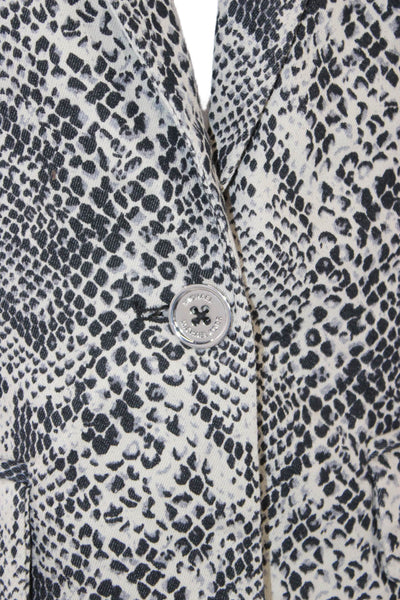 Michael Michael Kors Womens Basic Jacket Black Animal Print Size 6