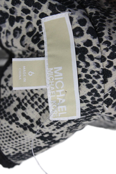 Michael Michael Kors Womens Basic Jacket Black Animal Print Size 6