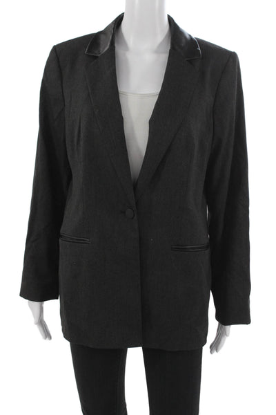 Calvin Klein Women Blazer Gray Long Sleeve Button Size 12
