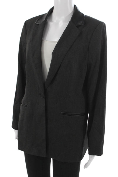 Calvin Klein Women Blazer Gray Long Sleeve Button Size 12