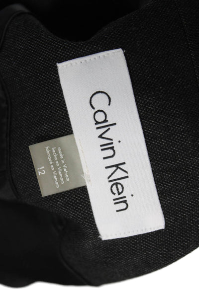 Calvin Klein Women Blazer Gray Long Sleeve Button Size 12