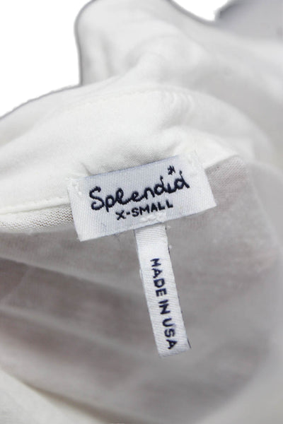 Splendid Women Tunic Blouse Collared Long Sleeve Rayon White Pullover Size XS