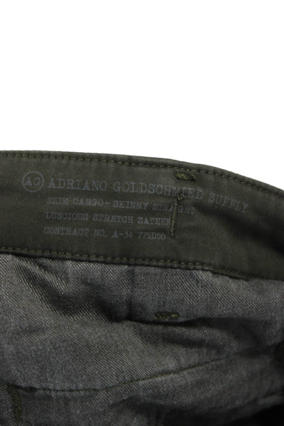 Adriano Goldschmied Womens Cargo Pants Green Cotton Size 26