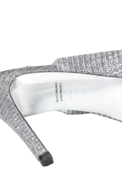 Adrianna Papell Womens Peep Toe Slingbacks Pumps Silver Size 7.5 Medium