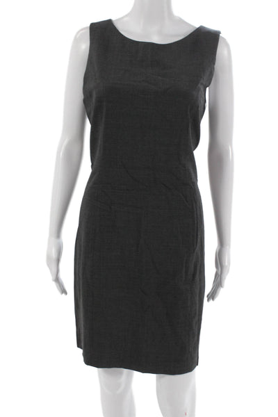 Rag & Bone Womens Sheath Dress Gray Wool Sleeveless Round Neck Zip Short Size 8