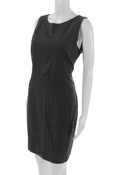 Rag & Bone Womens Sheath Dress Gray Wool Sleeveless Round Neck Zip Short Size 8