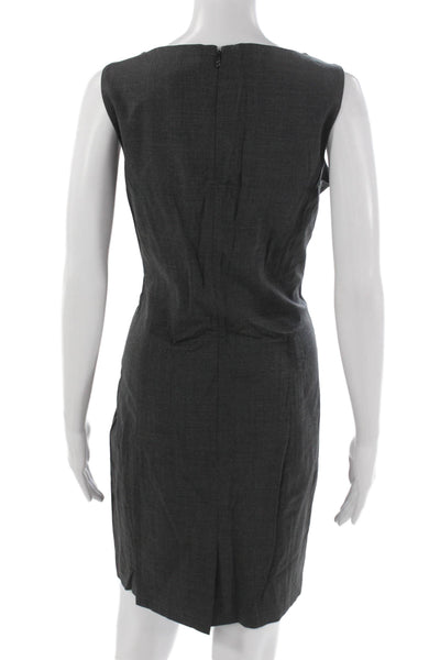 Rag & Bone Womens Sheath Dress Gray Wool Sleeveless Round Neck Zip Short Size 8