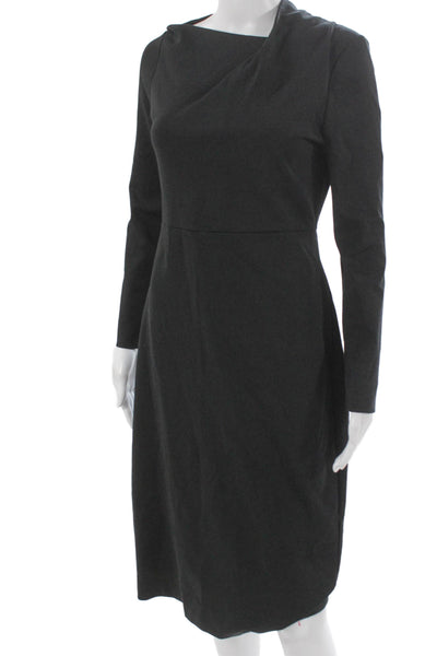 COS Womens Sheath Dress Black Cowl Neck Long Sleeve Knee Length Size S