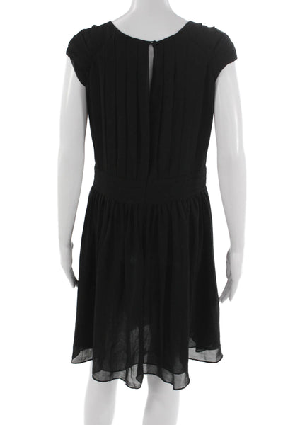 Comptoir Des Cotonniers Women Fit & Flare Dress Black Short Sleeve Size 40