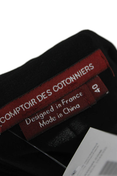 Comptoir Des Cotonniers Women Fit & Flare Dress Black Short Sleeve Size 40