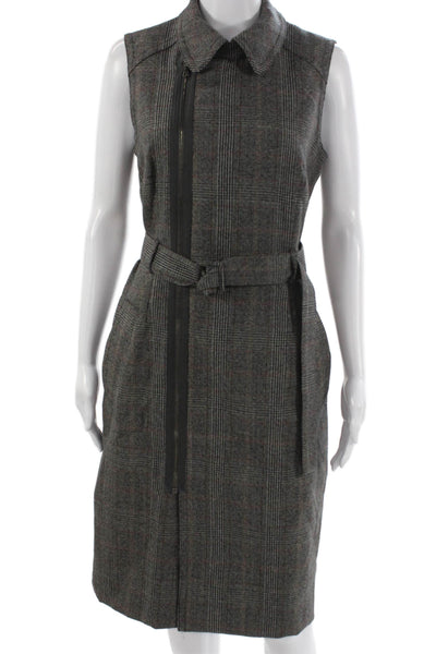 Judith & Charles Women Sheath Dress Gray Virgin Wool Size 8